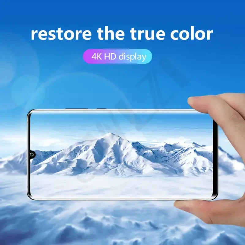 a person holding a phone with the text restore the color