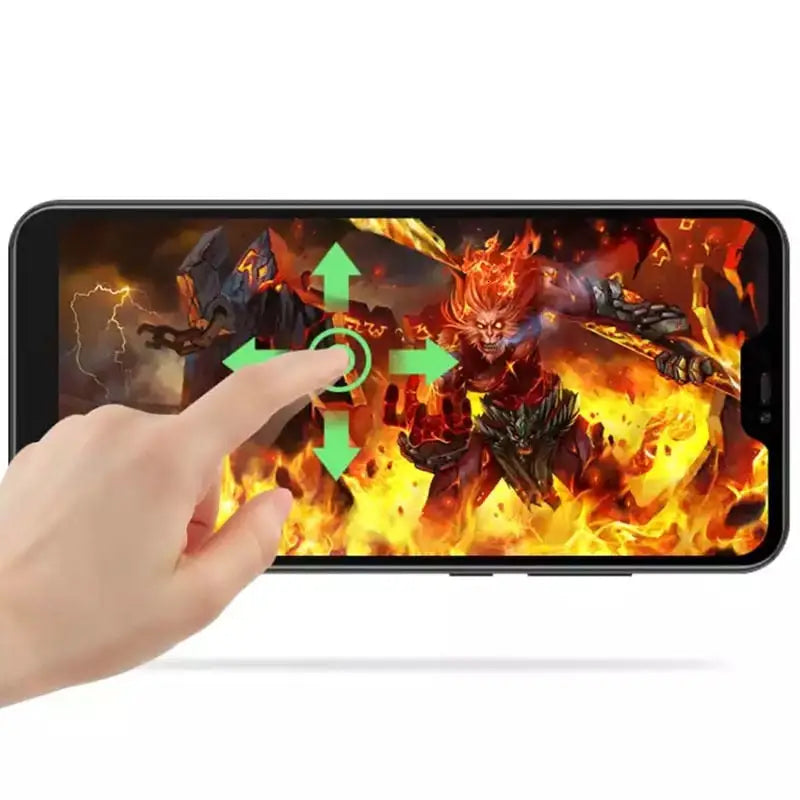 a hand holding a smartphone with a fire on it
