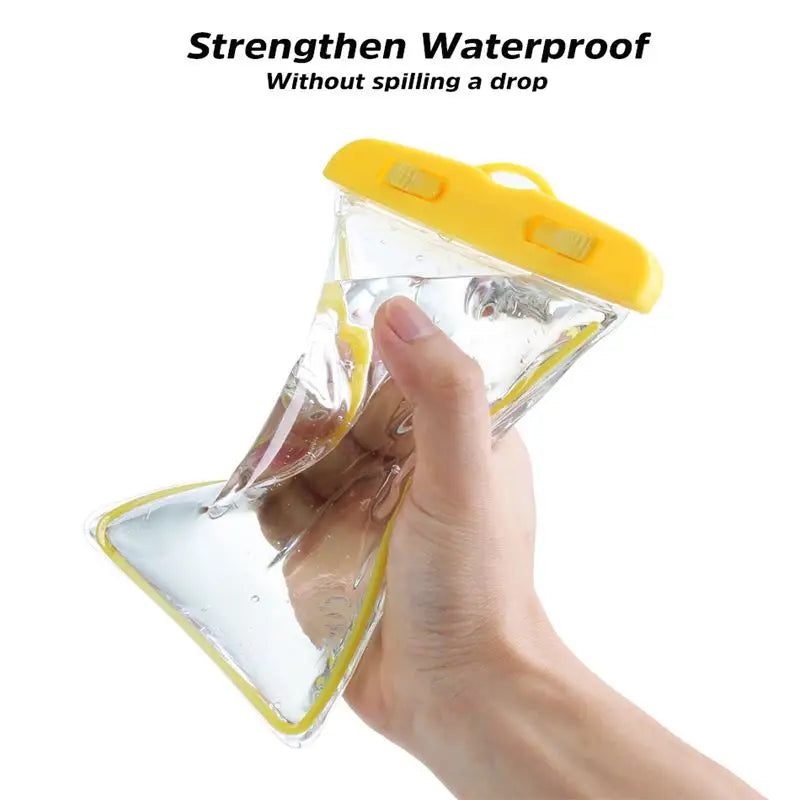 a hand holding a yellow and white water bottle