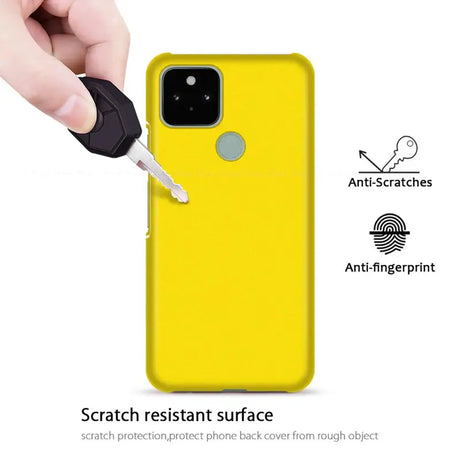 the yellow case is being used to protect the iphone