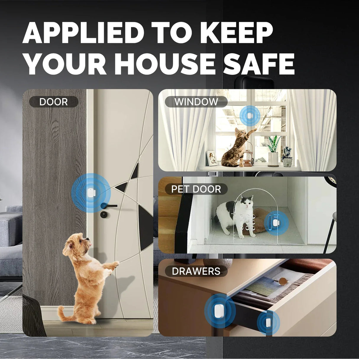 Home security sensor applications.