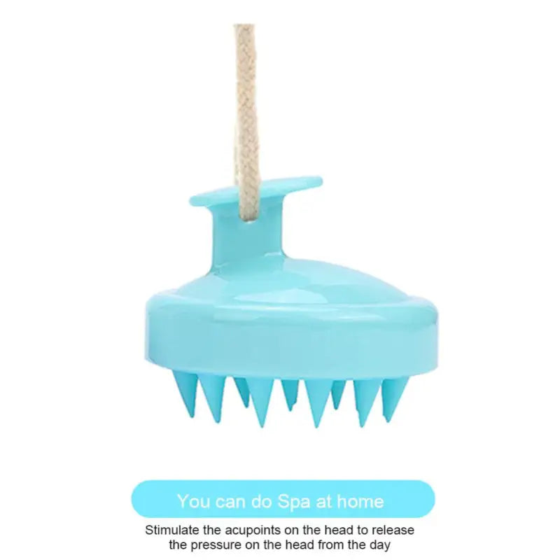 a blue toy with a tooth on top