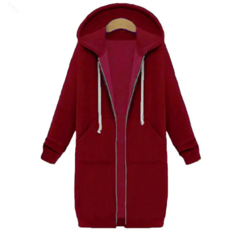 a red hoodedie jacket with a hoodie