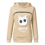 a cat with a fish on it’s back hoodie