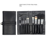 the black leather makeup brush roll