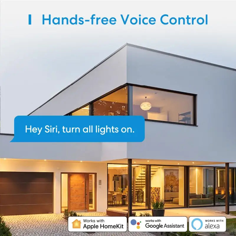 A house with a blue banner that says,’i hands - free control ’