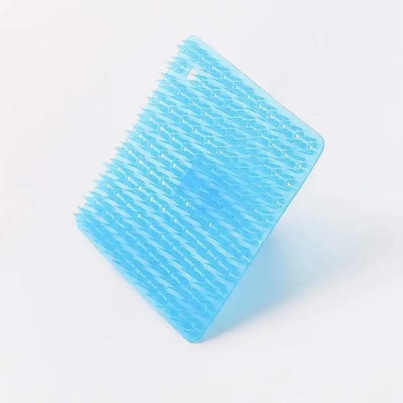 a blue plastic brush on a white background