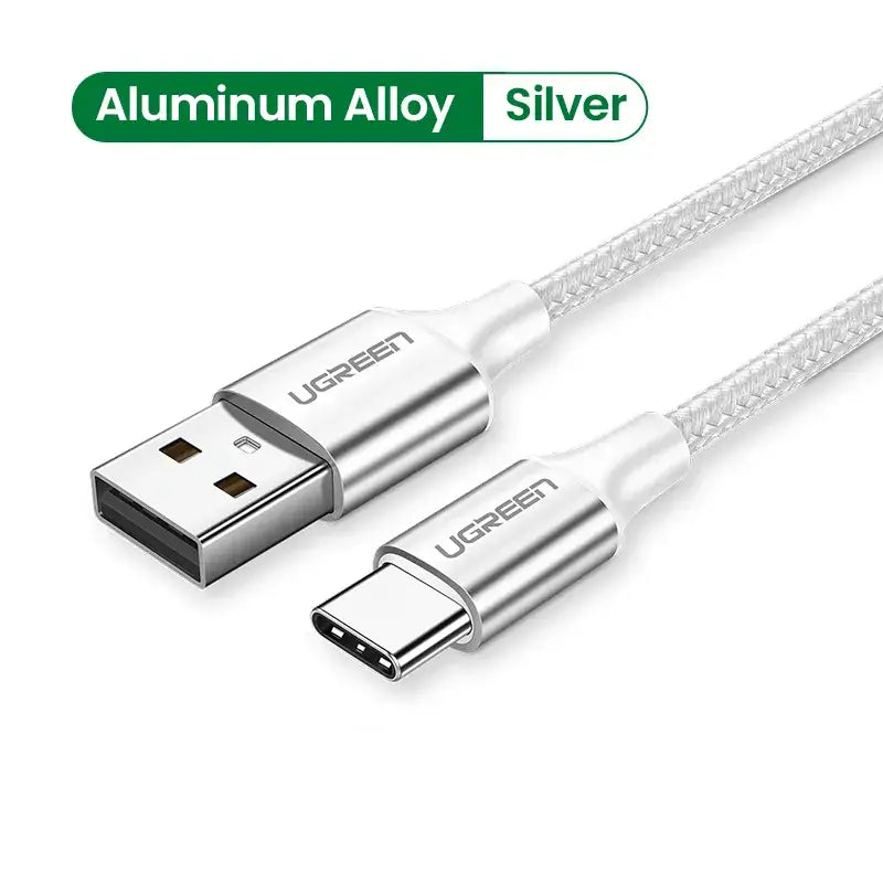an image of an aluminum alloy silver usb cable