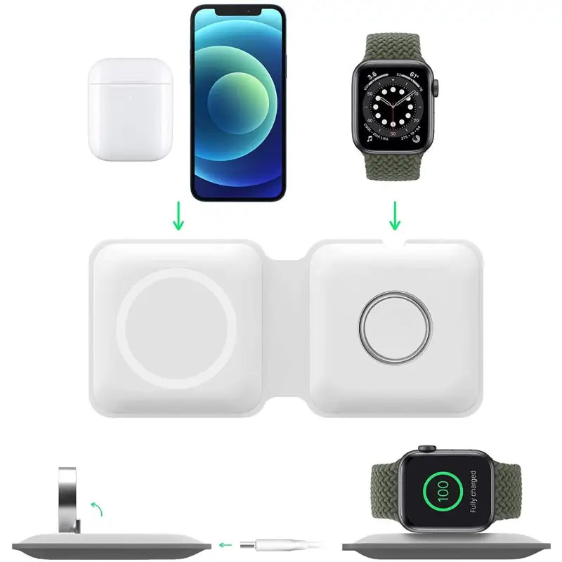 an illustration of the apple watch and apple watch charging