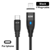 an image of a black cable with a blue light on it