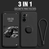 an image of a black phone with a ring holder attached to it