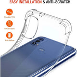 the back of a blue motorola z2 with a clear back and clear back