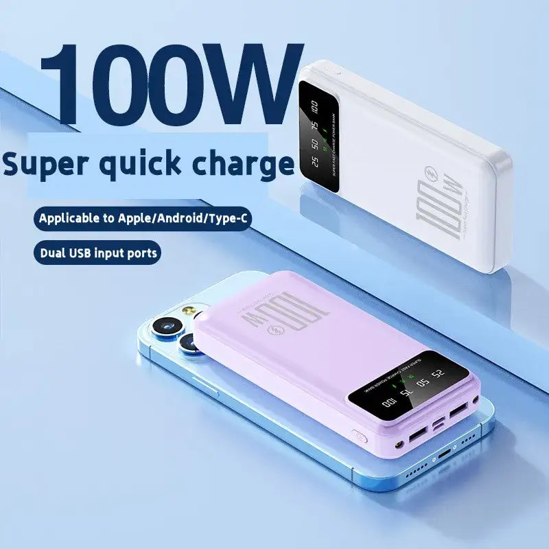 an image of a cell phone with the text 100w super quick charge
