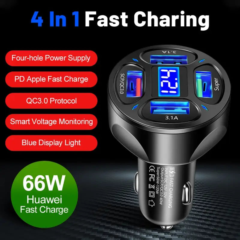 4 in 1 fast charger car charger
