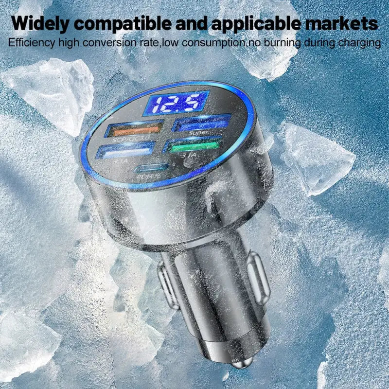 a bluetooth smart car charger with a bluetooth logo on it