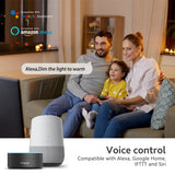 an image of a family sitting on a couch with the amazon echo smart home