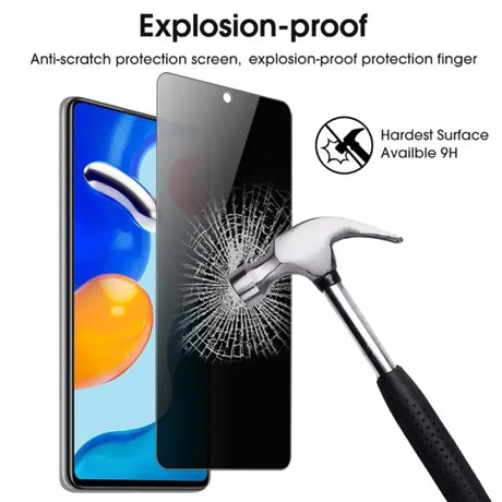 An image of a hammer hitting a glass screen with the text explosion proof