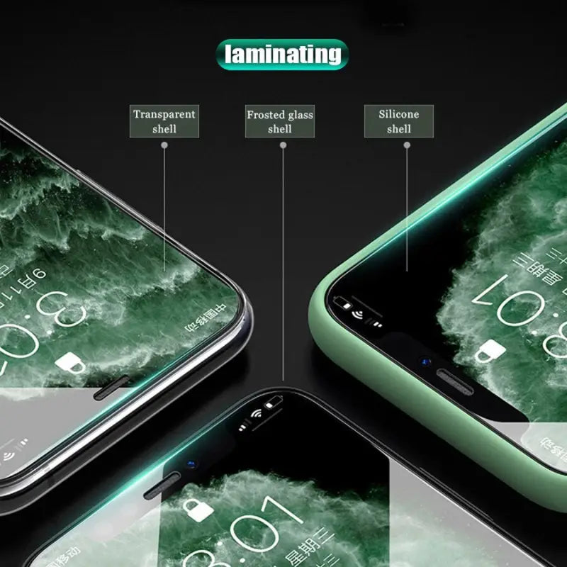 the iphone 11 features a glass screen protector