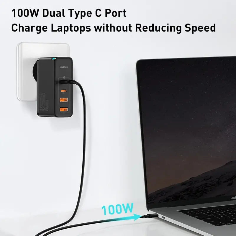 an image of a laptop with a charger attached to it