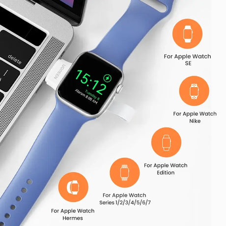 An image of a laptop, a phone and a watch