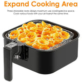 an image of an orange and black air fryer