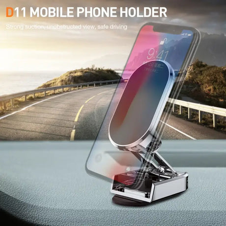 a car phone holder with a phone in the middle