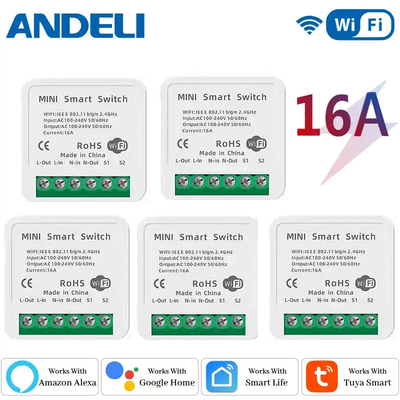 an image of a set of four different smart switches