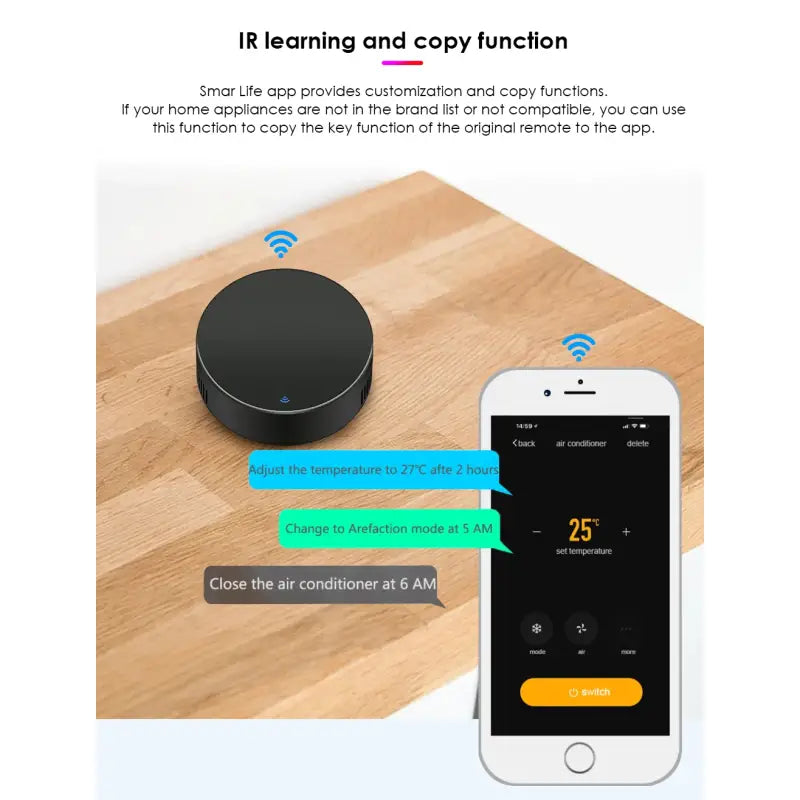 An image of a smart home device with a text that reads, ` `’’