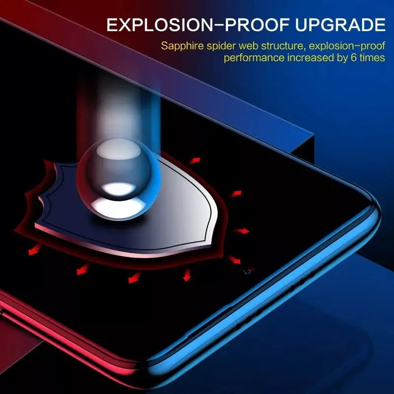 the iphone x is shown with a red and blue background
