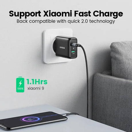 An image of a wall charger with a charging cable