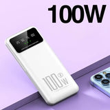 an image of a white phone with the words 100w on it