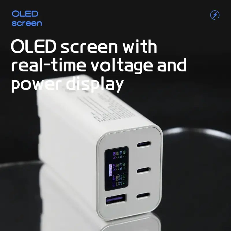 an image of a white power strip with the words ced screen with a white power strip