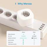 an image of a white power strip with the text why?