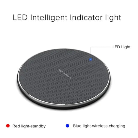 the wireless charger is shown with the led and the leds highlighted