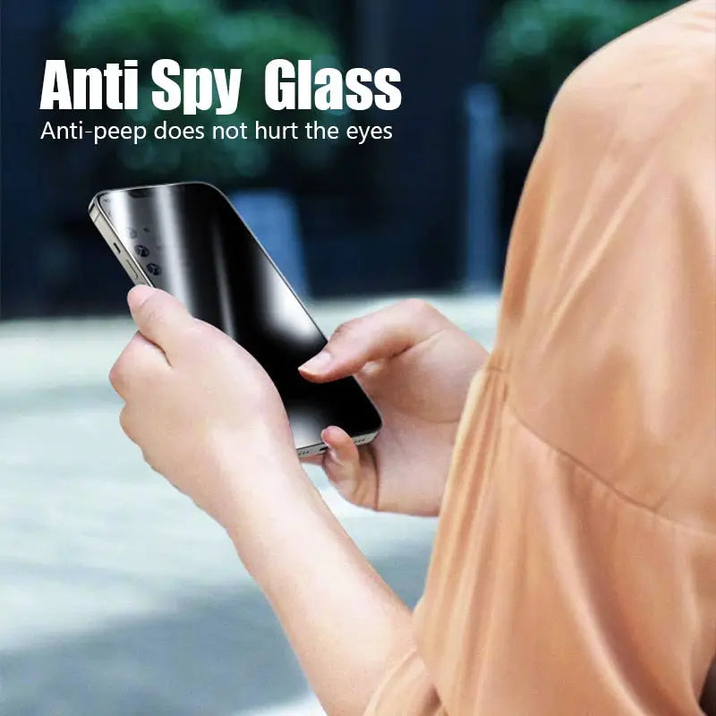 a woman holding a cell phone with the text art glass