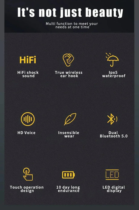 Infographic showcasing features of a tech product with icons and text descriptions.