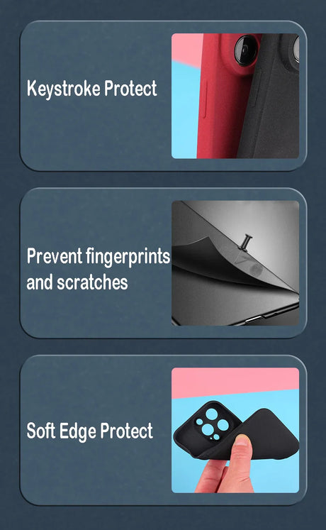 Infographic showcasing three protective features for electronic devices.