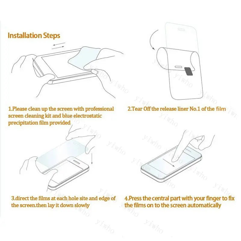 the instructions for the screen protector