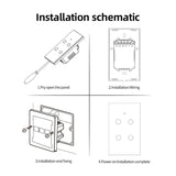 The instructions for installing a wall mounted light switch