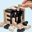 a wooden puzzle with a piece missing