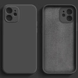 the iphone 11 case is made from a soft black leather material