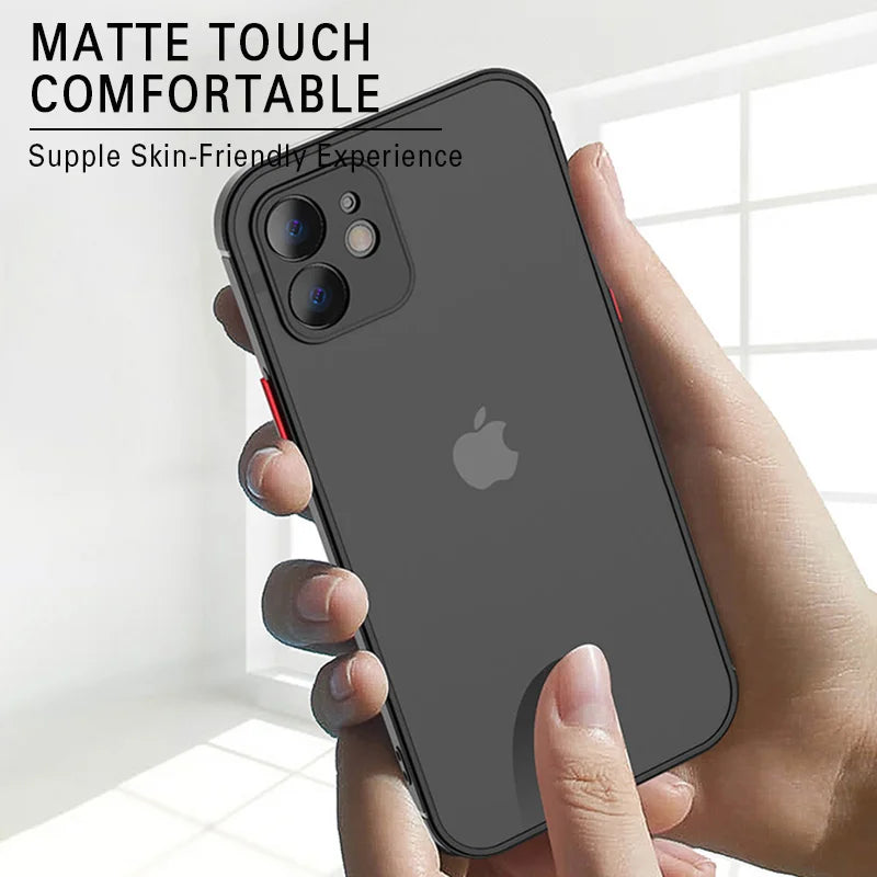 Matte Phone Case for IPhone 13 12 14 Pro Max Mini Luxury Soft Silicone Shockproof Cover