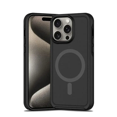 The back of an iphone 11 case with a black cover