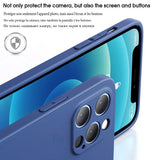 the iphone 11 case is shown with a blue background