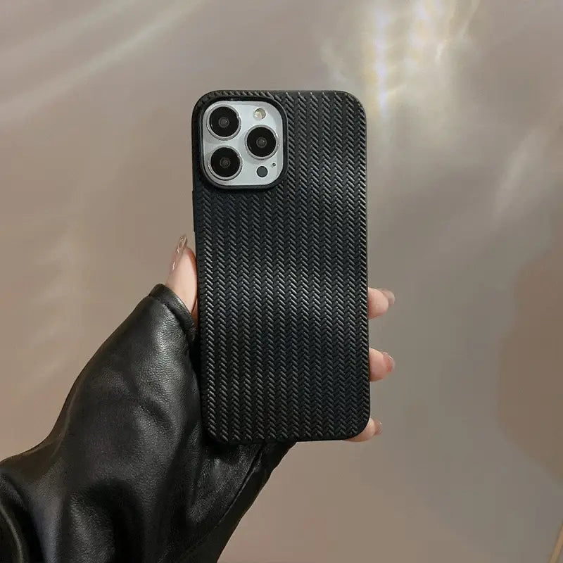 the iphone 11 pro case is made from carbon fiber