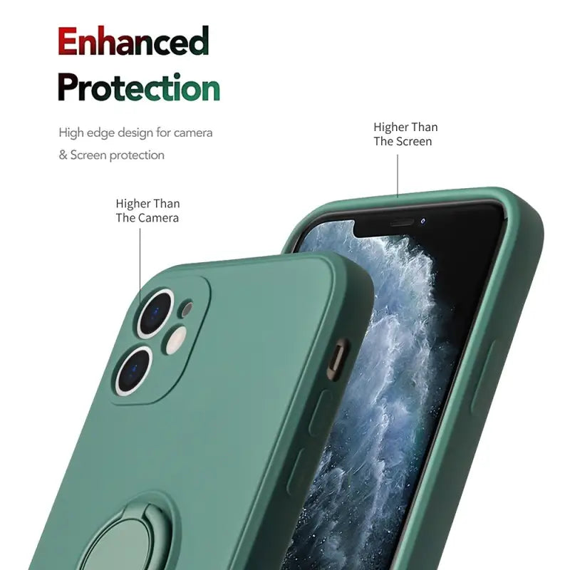 the back of a green iphone case with the text, `’’ and’’ ’