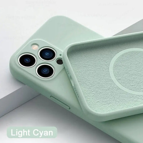 the iphone 11 pro case is a light green color