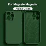 the back and front of the iphone 11 case in green