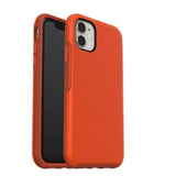 the back of an orange iphone case
