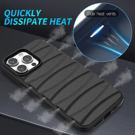 the case is made from a black fabric and features a built air vent